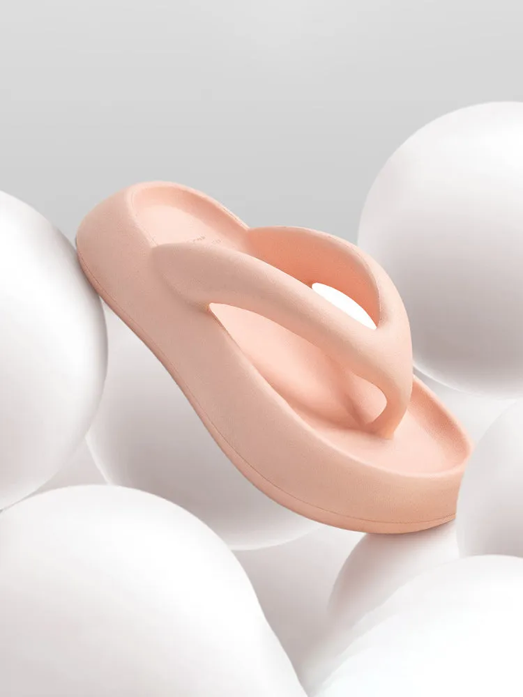 Women'S Solid Color Flip-Flop Wool Lined Slippers