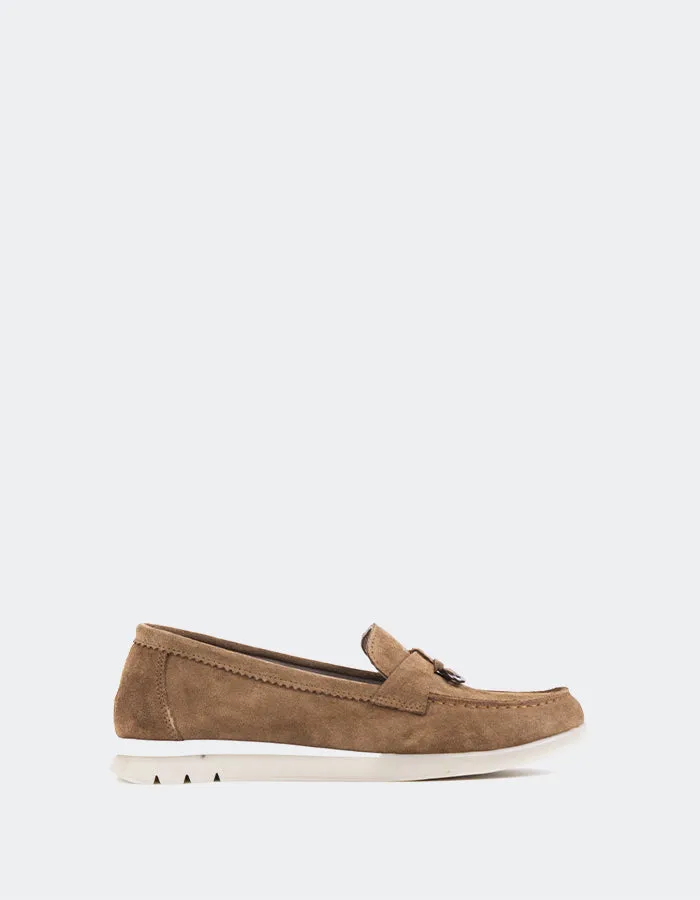 Everlane Cognac Suede Zebra Loafers