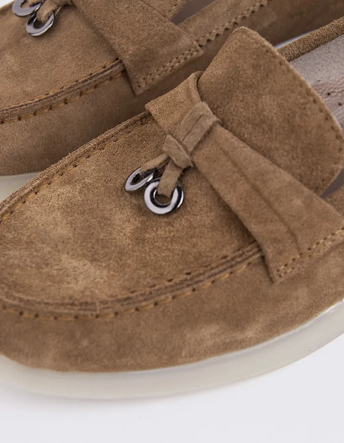 Outfits With Loafers Everlane Cognac Suede