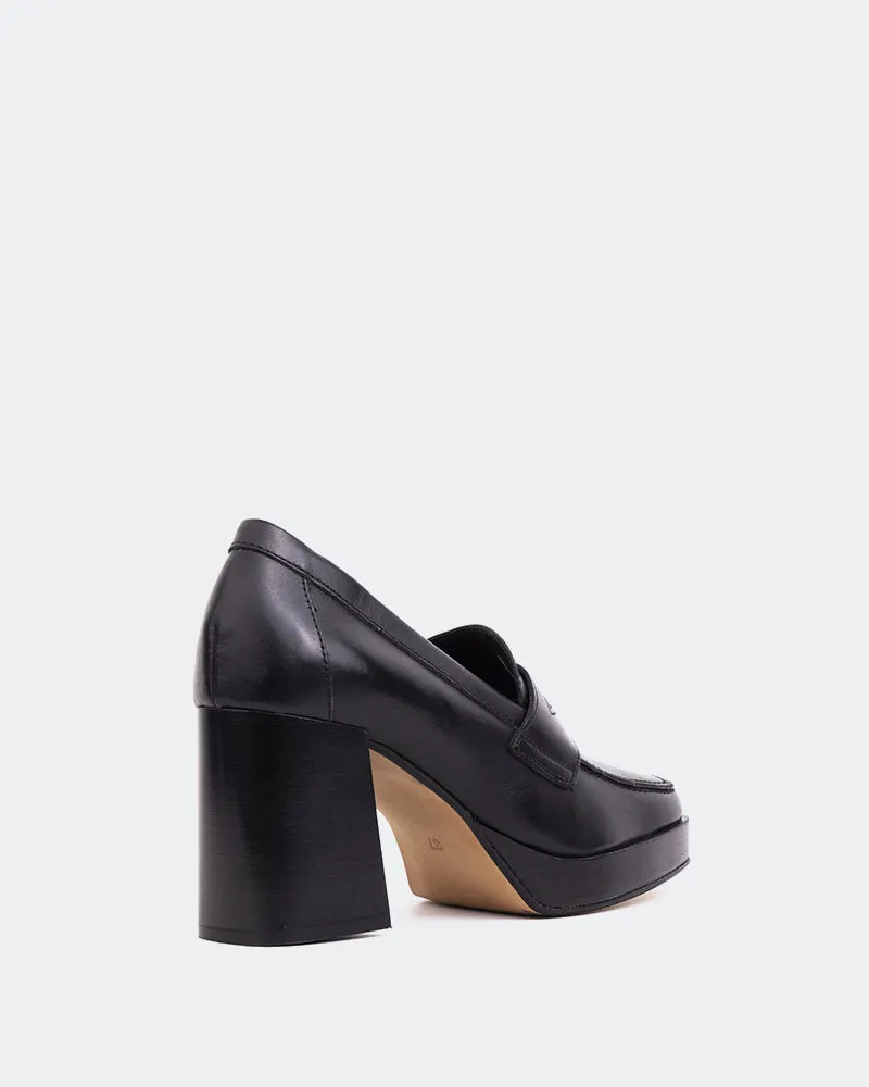 Moro Black Leather Penny Loafers With Socks