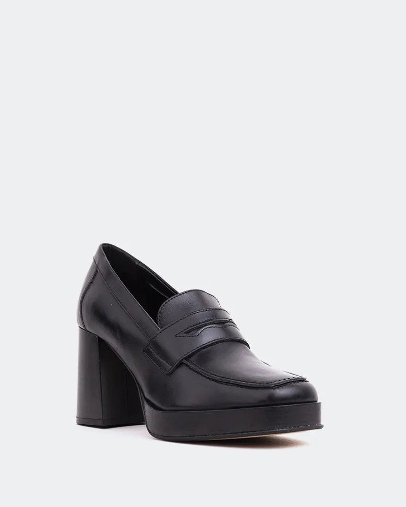 Moro Black Leather Loafers Prom