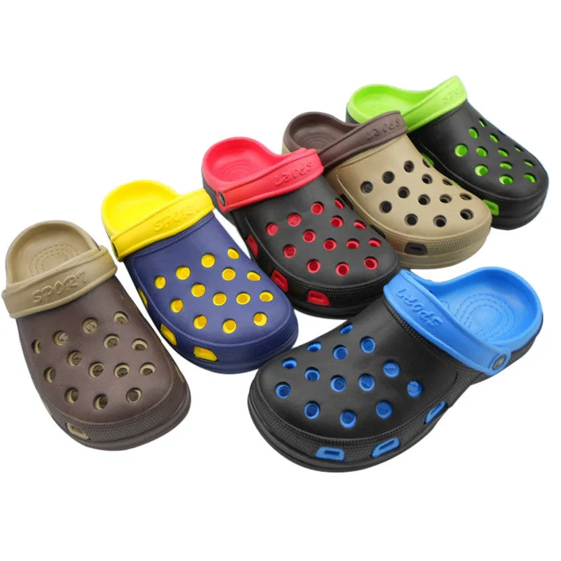 Fashion Male Men's Sandals Anti-Slip Hole Slippers Outdoor Home Garden Shoes Mules & Clogs Breathable Beach EVA Shoes O531 Best Deals On Slippers