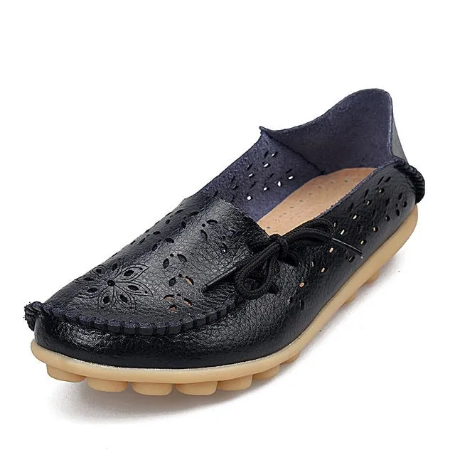 Dress With Loafers New Arrival Women Flats Shoes Women loafers Ladies Slip on Flats 9 color Genuine Leather Driving Shoes Women Shoes