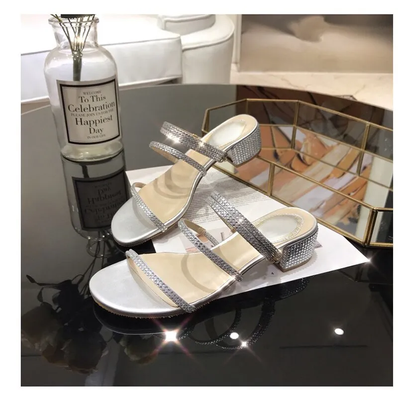 Dollar Flip Flops Navy 2025 Fashion Rome Slip-On Women Sandals Flip Flops Solid Round Toe Pearl Buckle Causal Sandals Shoes