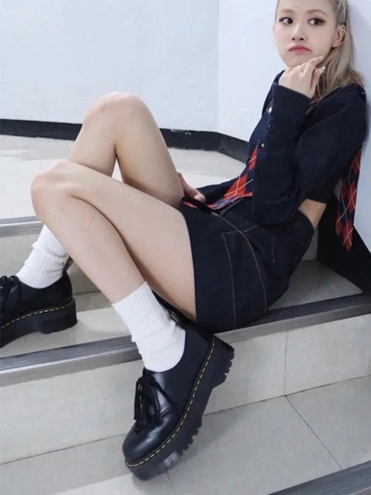 Saddle Oxfords Near Me Ivyshape | Black Platform Thick Soles Shoes for Women