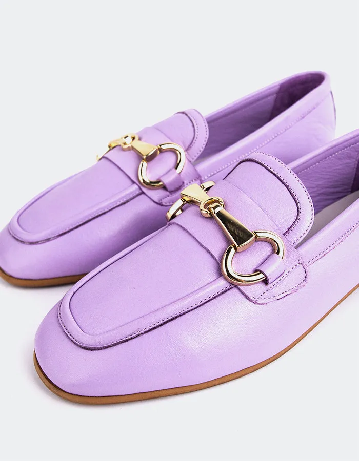 Fayette Lilac Leather Black Dress Shoes For Men Loafers