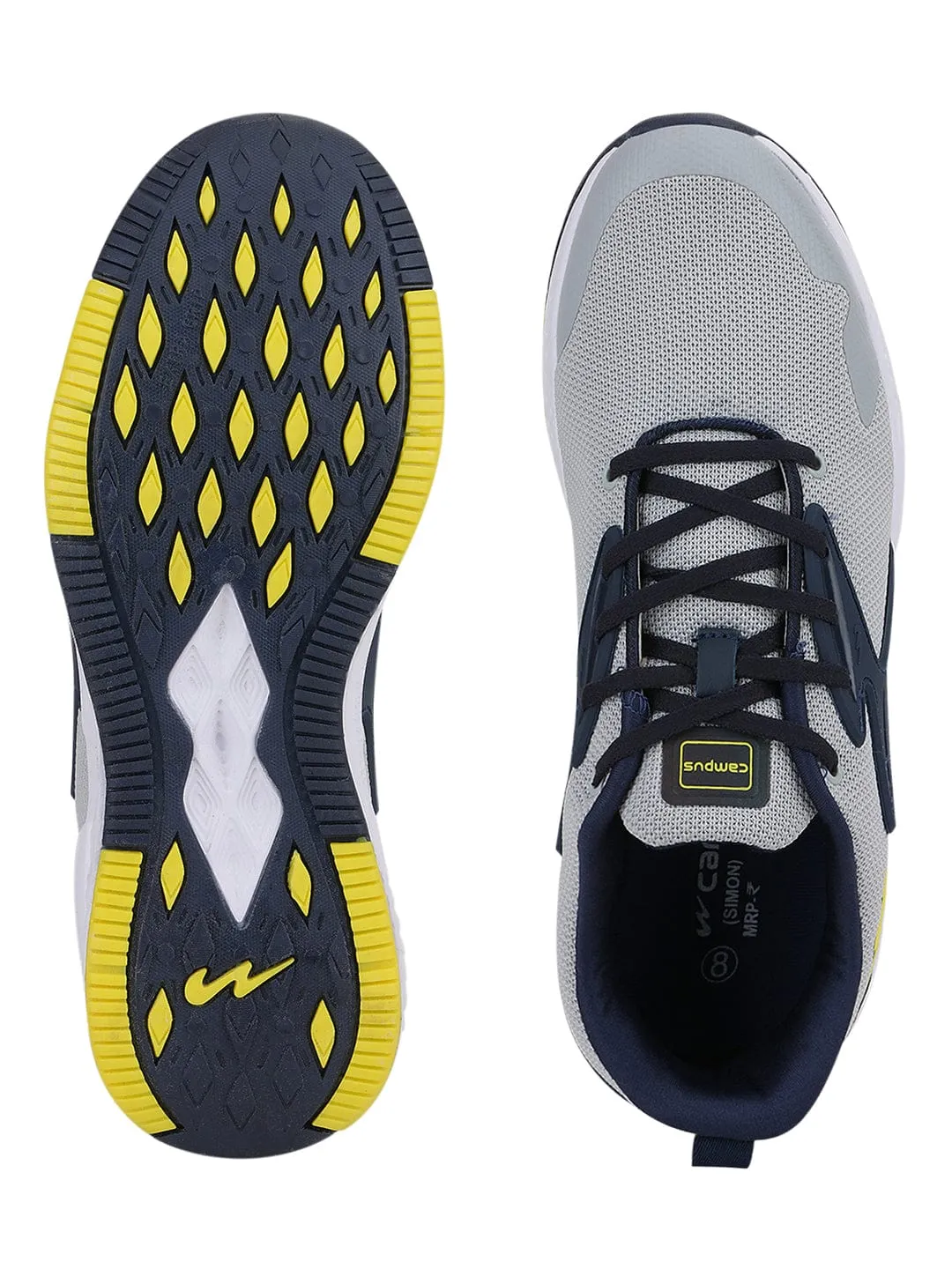 SIMON PRO Grey Men's Running Shoes Best Running Shoes For High Arches