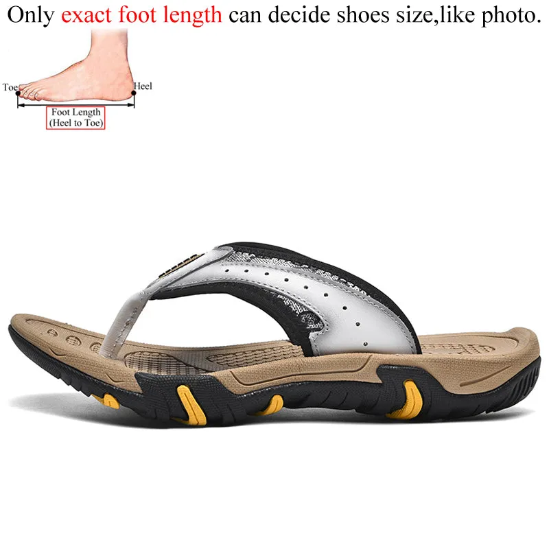 Pink Lv Slides Men Genuine Leather Flip Flops Slippers Outdoor Summer Shoes Beach Chanclas Hombre Chinelo Masculino