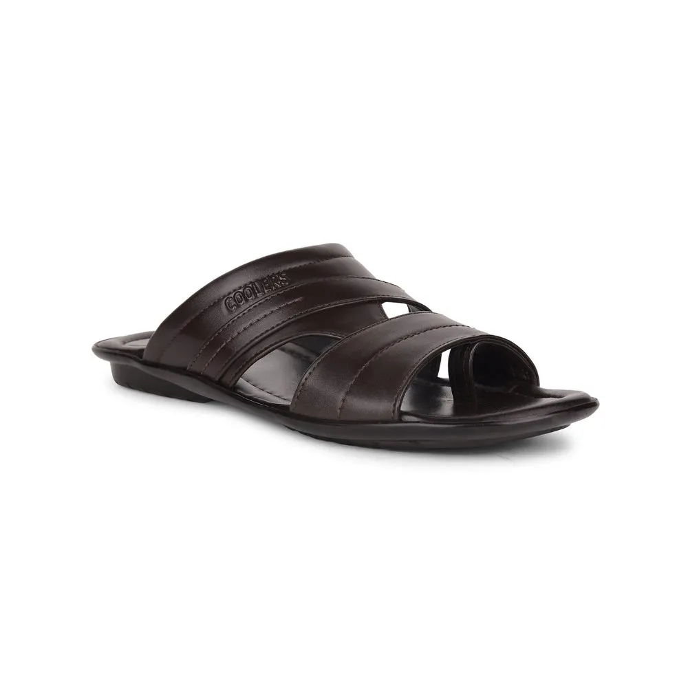 Coolers Casual Brown Toe Ring Slippers For Men COOL99-92 By Liberty Raffia Slippers