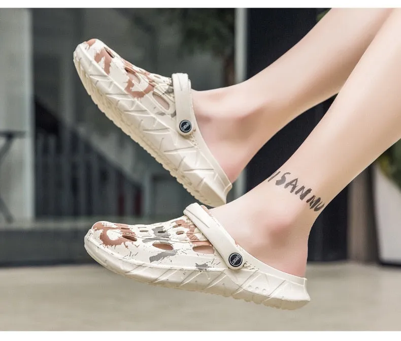 Men Sandals Summer  New Design Fashion Summer Beach Womens's Shoes Men Breathable Wear-resistant Casual Sandals Mens Sneaker Tazz Slippers Size 7