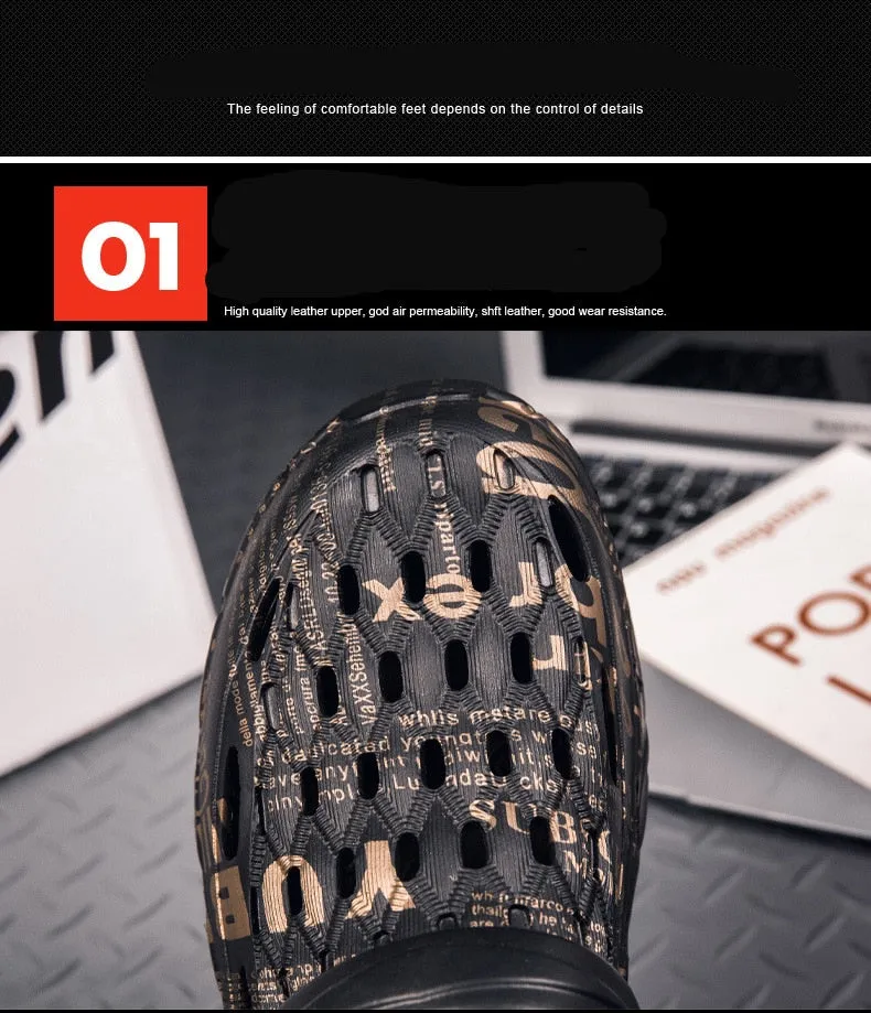 Men Sandals Summer  New Design Fashion Summer Beach Womens's Shoes Men Breathable Wear-resistant Casual Sandals Mens Sneaker High Heel Mule Slippers