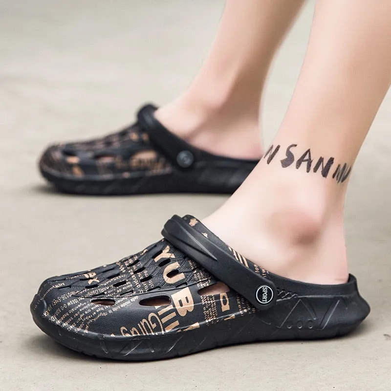 Men Sandals Summer  New Design Fashion Summer Beach Womens's Shoes Men Breathable Wear-resistant Casual Sandals Mens Sneaker Slippers Voor Sauna