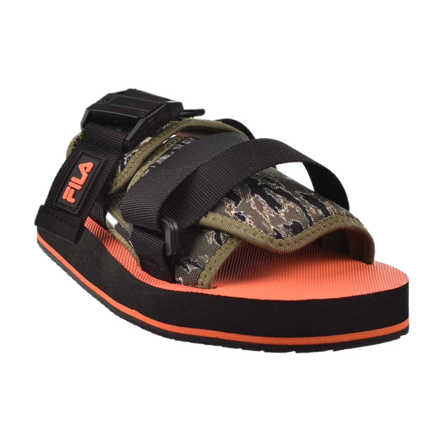 Fila Sol-Slide V2 Camo Men's Slide Sandals Black-Chive-Dusty Olive Slippers Plane
