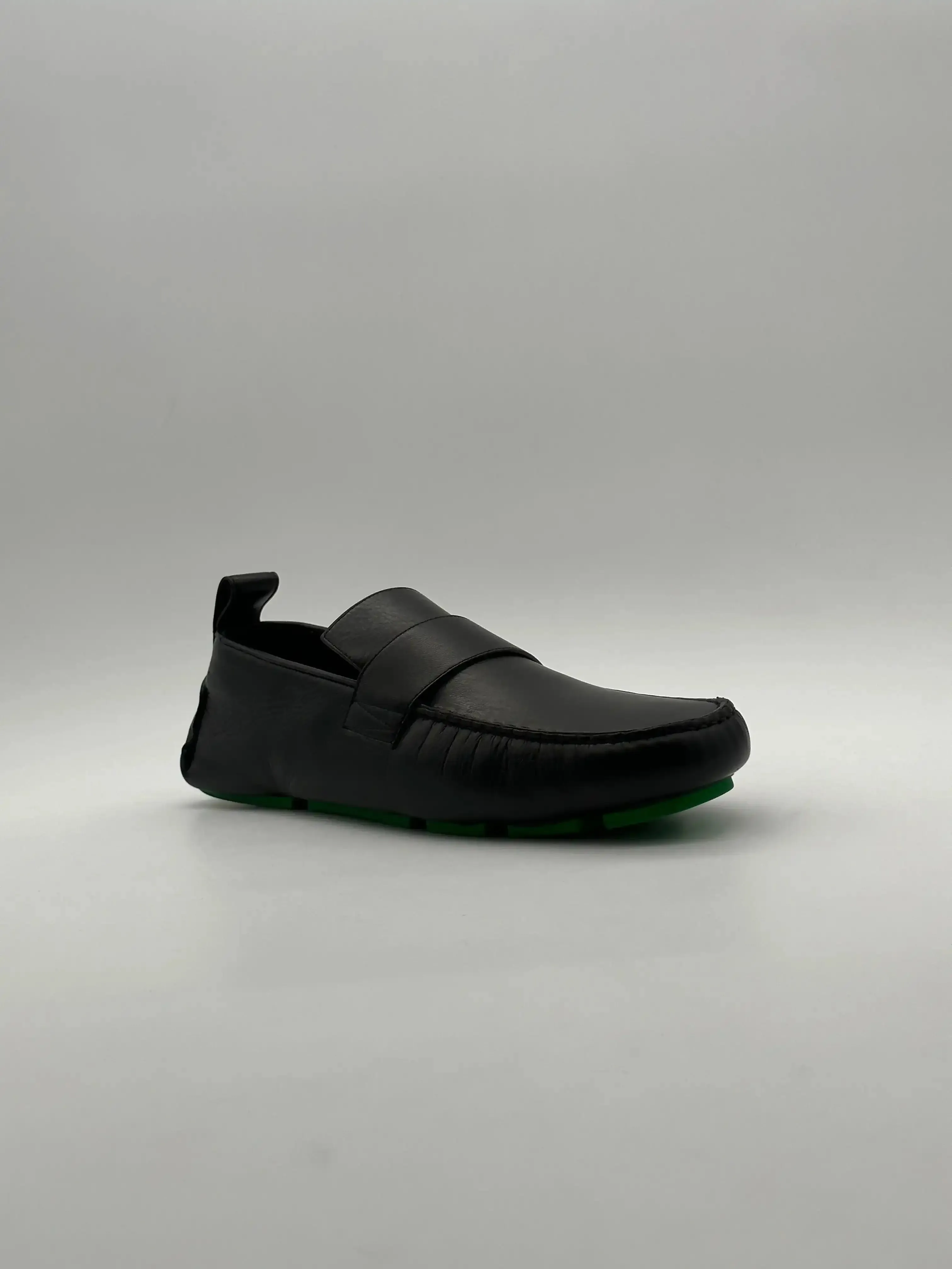 Loafers Chunky Heel Loafers With Green Sole