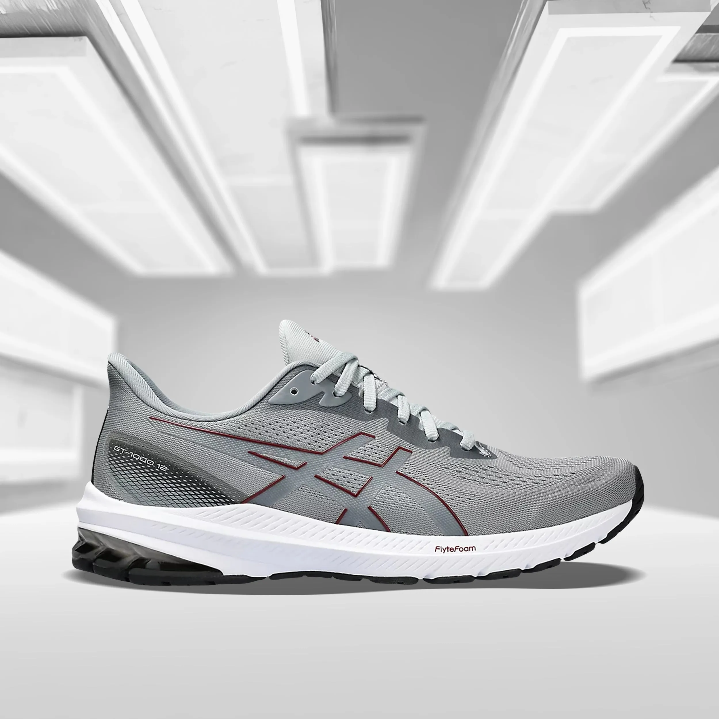 Asics GT-1000 12 Men Running Shoes SHEET ROCK/ANTIQUE RED - 1011B631.020 Asics Glideride Shoes