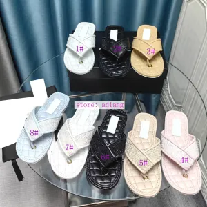 Flip Flops 3d Print flip flops flats cow leather tweed slippers sandals fashion women shoes 2023 35-41 high quality