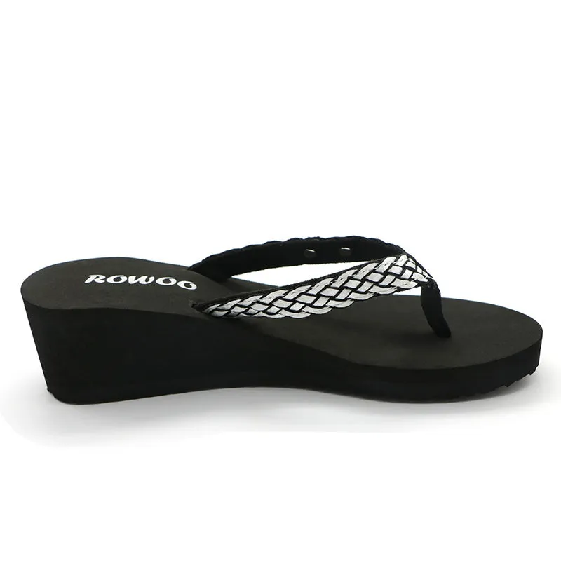 Break In Flip Flops Flip Flops for Women Ribbon Platform Wedge Comfort Thong Sandal