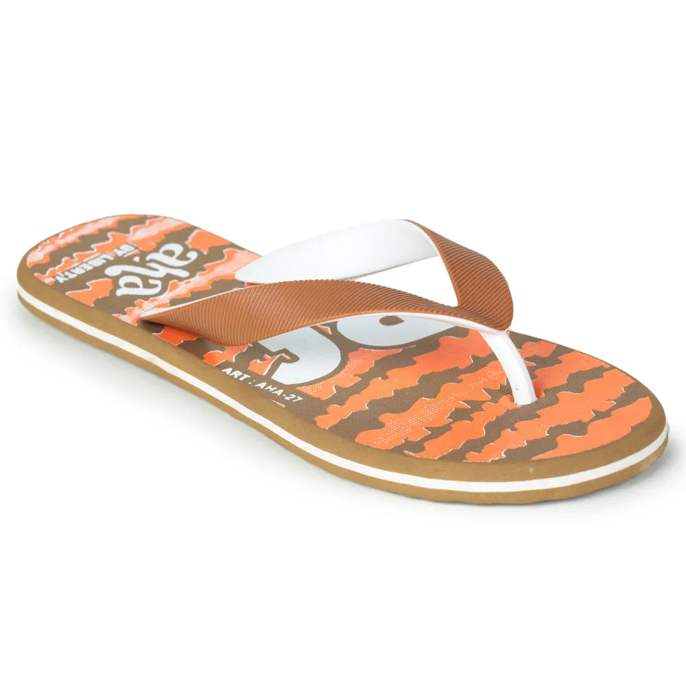 A-HA By Casual Orange Flip-Flops For Men AHA-27 By Liberty Lil Bear Slippers