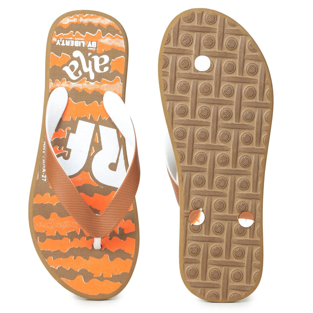 A-HA By Casual Orange Flip-Flops For Men AHA-27 By Liberty Crocs Classic Slippers