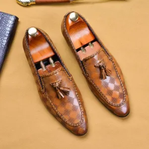 Different Types Of Loafers Formal Men's Shoes Genuine Leather Tassel Loafers Dress Shoes