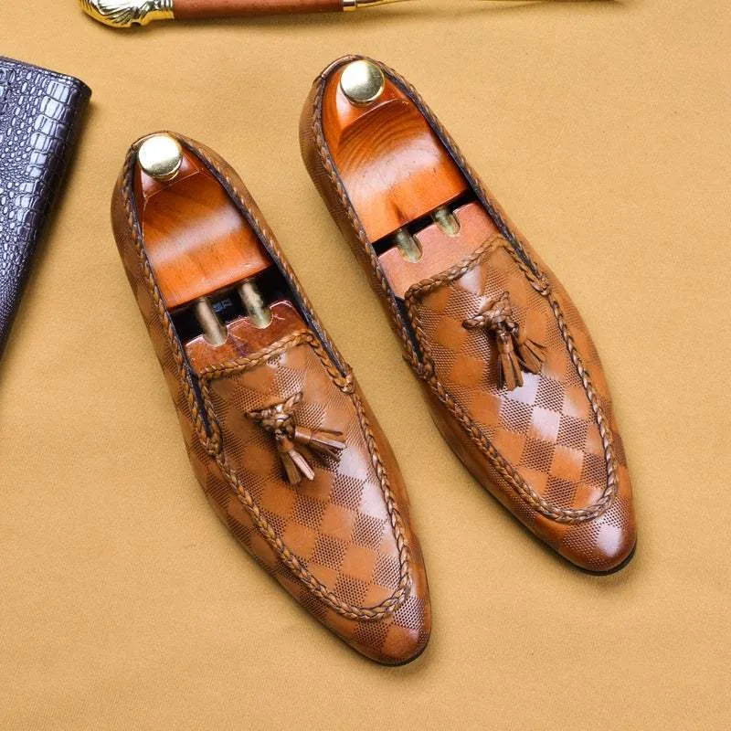 Loafers Loro Piana Formal Men's Shoes Genuine Leather Tassel Loafers Dress Shoes