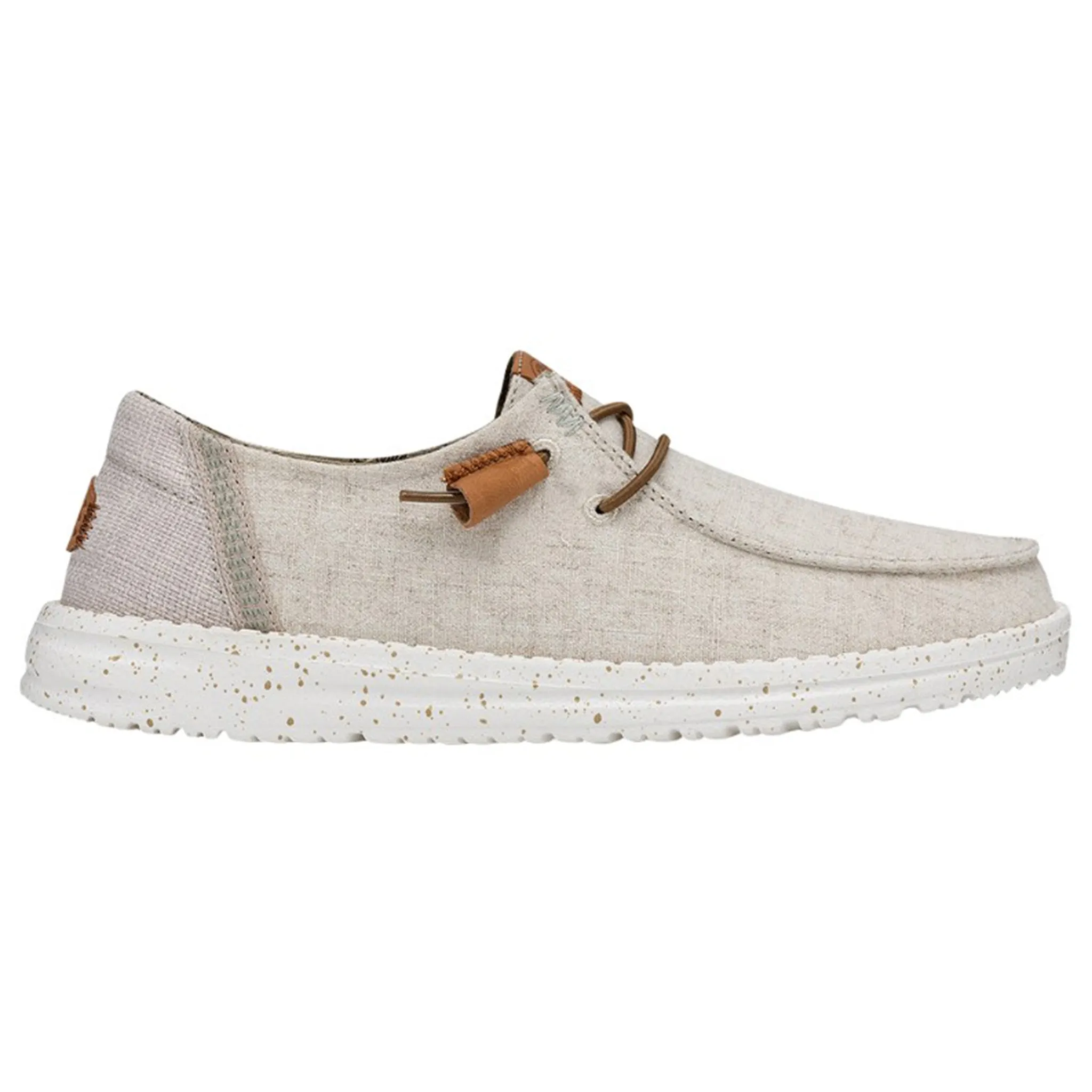 Hey Dude Wendy Washed Canvas Cream Slip On Mocs