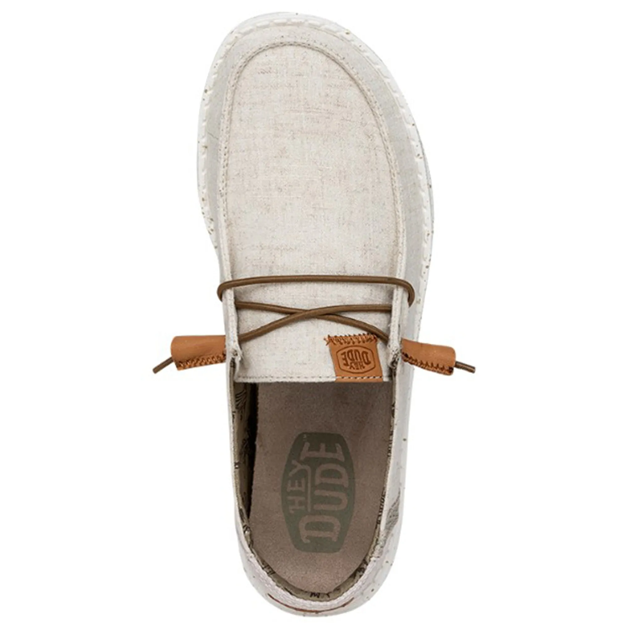 Hey Dude Wendy Washed Canvas Cream Mens Slip On Boating Shoes