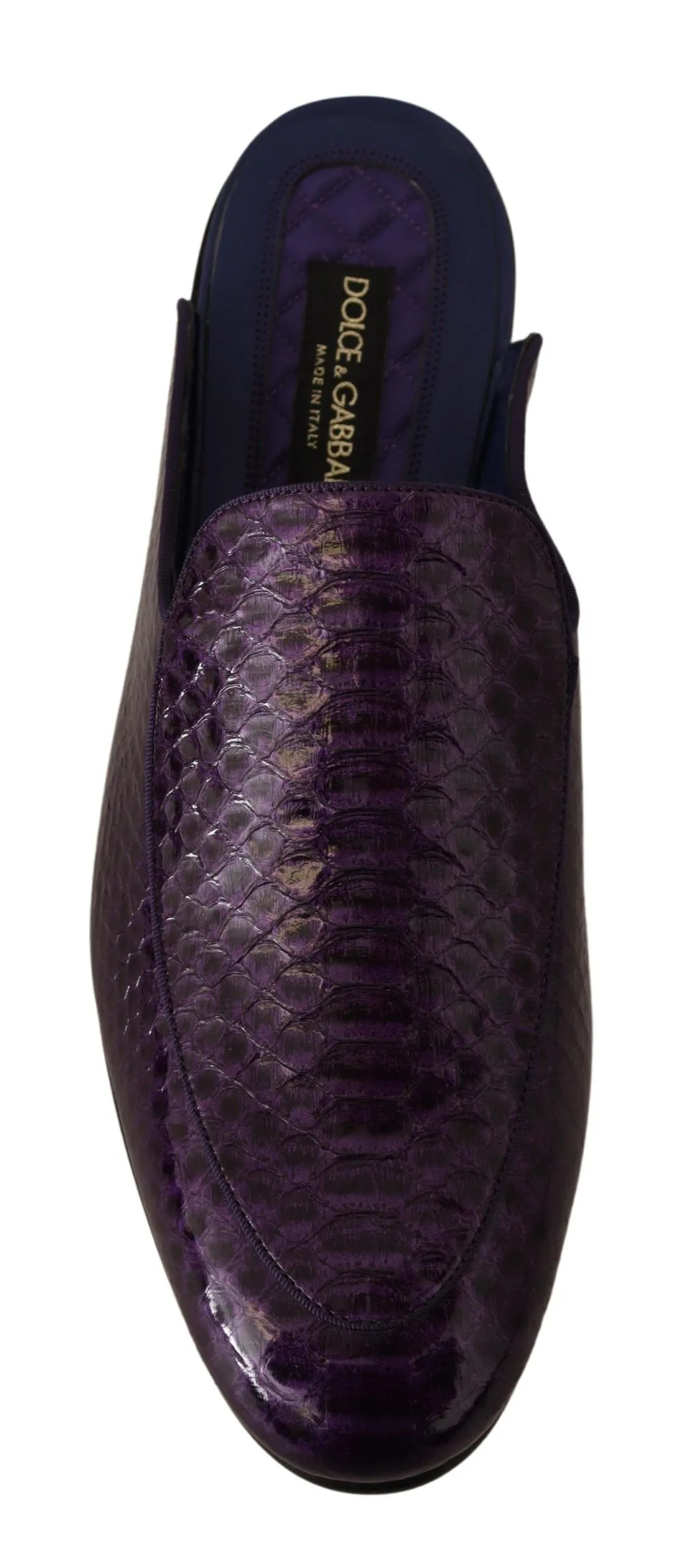 Dolce & Gabbana Purple Exotic Python Leather Slides Sandals In St Lucia