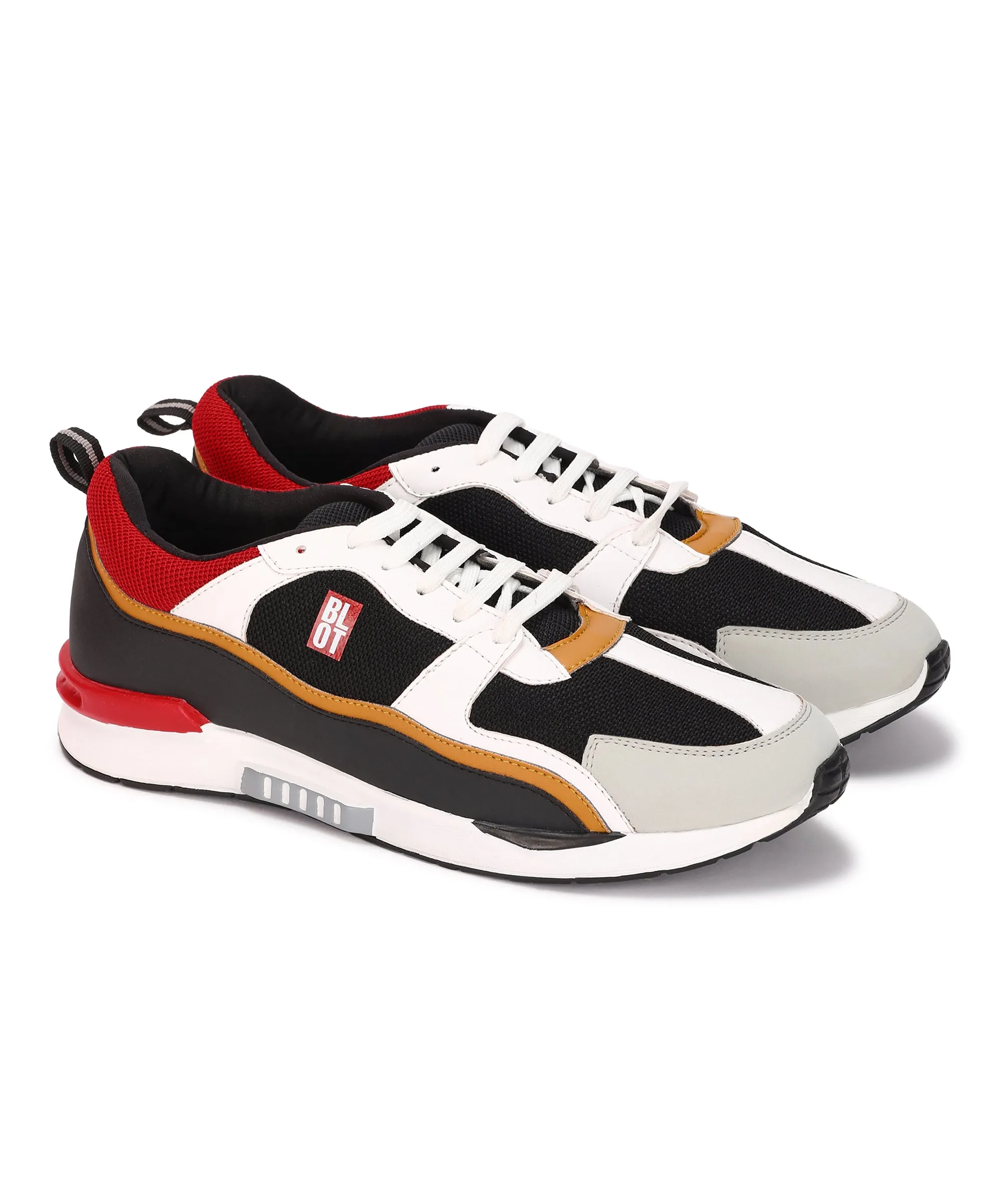 Paragon K1032G Men Casual Shoes | Stylish Walking Outdoor Shoes for Everyday Wear | Smart & Trendy Design  | Comfortable Cushioned Soles White Retro Sneakers