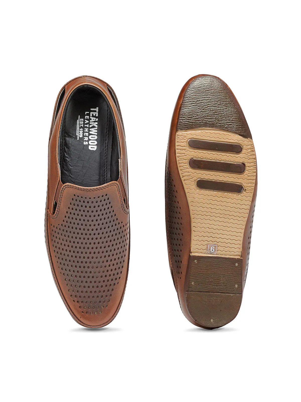 Baja Slip Ons Teakwood Men's Real Leather Shoes
