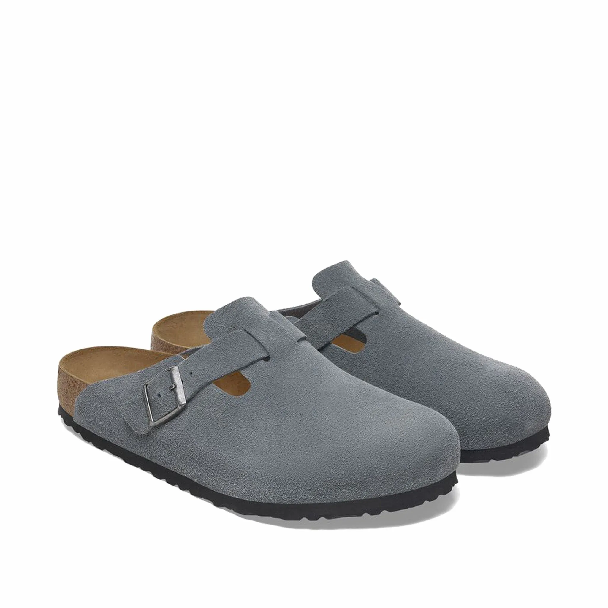 Best Sandals For With Plantar Fasciitis Birkenstock Men's Boston Soft Footbed Suede Leather - Regular (Basalt Gray)