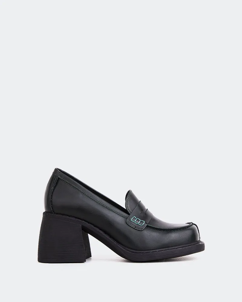 Beckam Green Leather Sweatpants Loafers