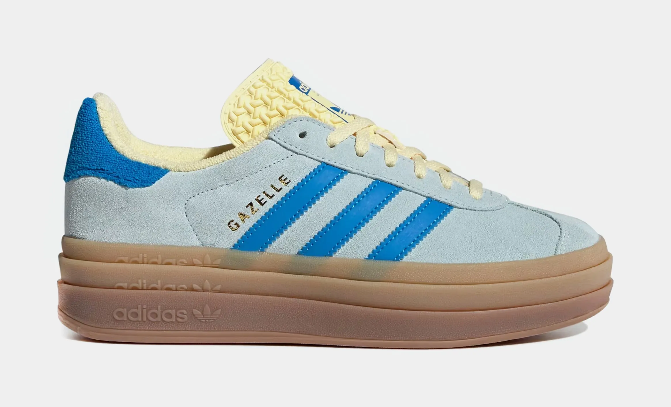 Gazelle Bold Womens Lifestyle Shoes (Almost Blue/Bright Blue/Almost Yellow) Adidas Cycling Shoes Boa