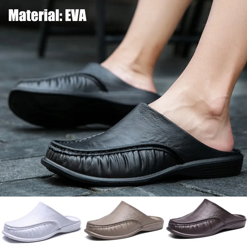 Men EVA Slippers Slip on Flats Shoes Fashion Beach Sandals Home Shoes Size 40-47 Wide Fit Slippers