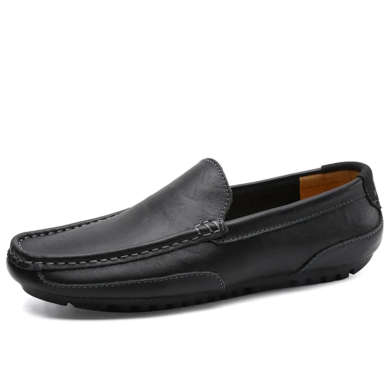 Genuine Leather Men Casual Shoes Brand 2020 Italian Men Loafers Moccasins Breathable Slip on Black Driving Shoes Plus Size 37-47 Top Sider Tassel Loafers