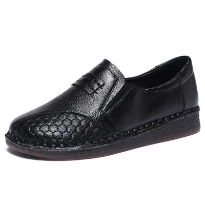 GKTINOO 2021 Fashion Women Shoes Genuine Leather Loafers Women Casual Shoes Mother Soft Comfortable Shoes Women Flats Non-slip Best Loafers For Plantar Fasciitis