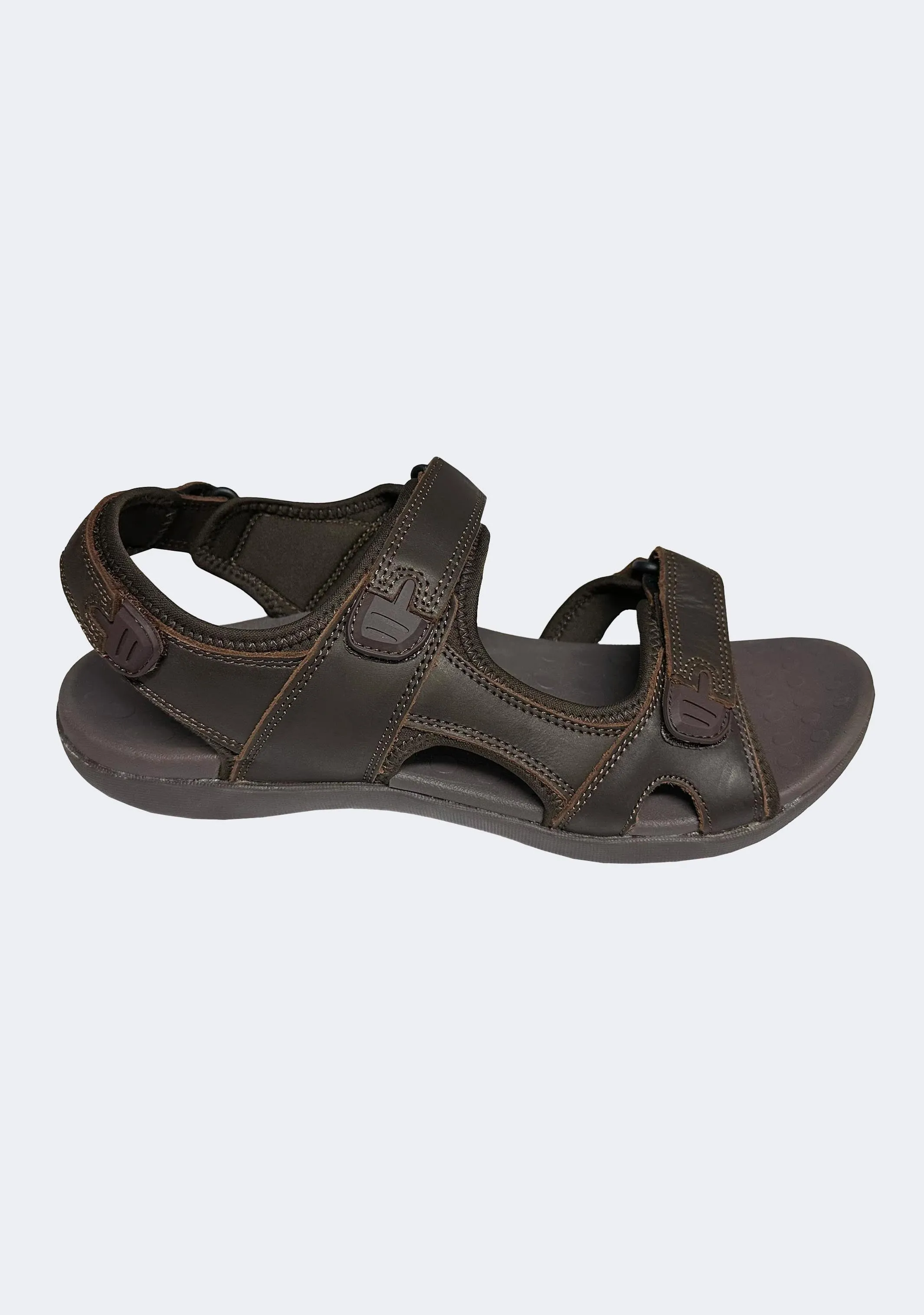 Scholl Men's Orthaheel Brown Leather Back Strap Sandals Bridal Sandals