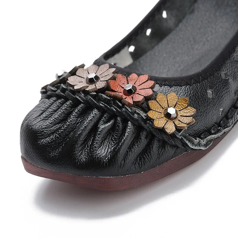 Loafers With Gold Chain Genuine Leather Women Shoes Casual Luxury Brand Ladies Loafers