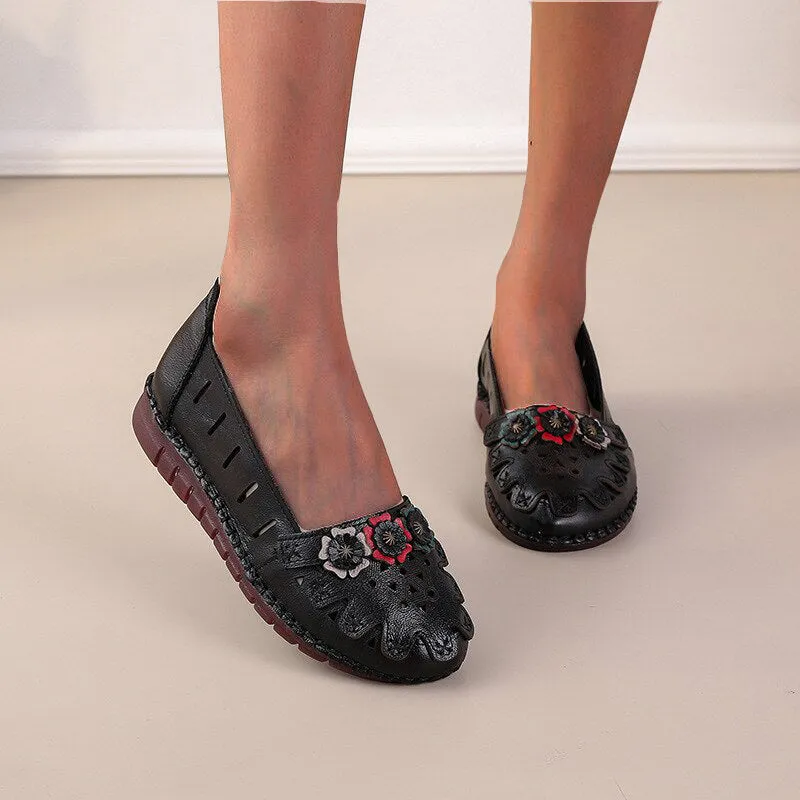 Loafers And Slip On Shoes Genuine Leather Women Shoes Casual Luxury Brand Ladies Loafers