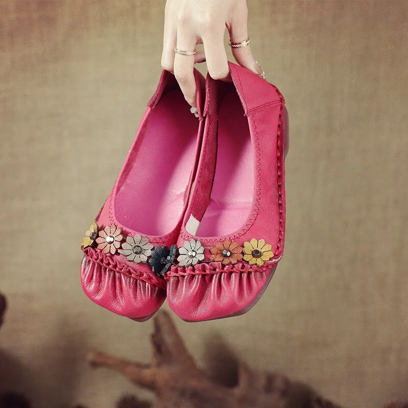 Loafers Casual Genuine Leather Women Shoes Casual Luxury Brand Ladies Loafers