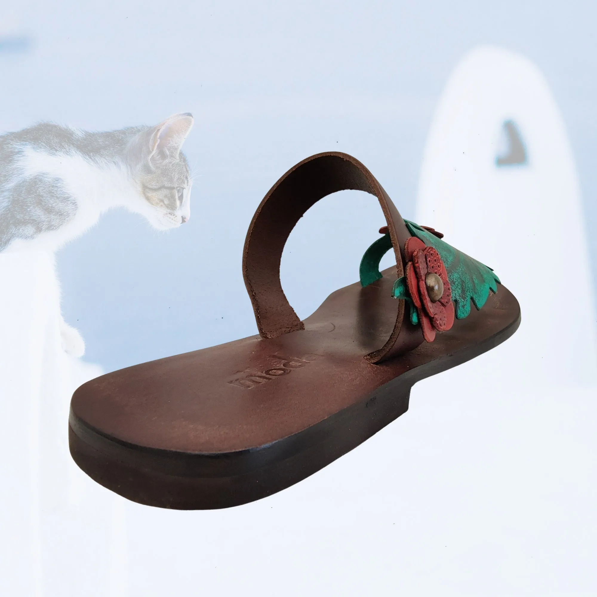 Handcrafted Vegetal Leather Women Sandals-Life Style Shoes-Gift Espadrilles Fashion Footwear-Flip Flop Flip Flops Natural Material