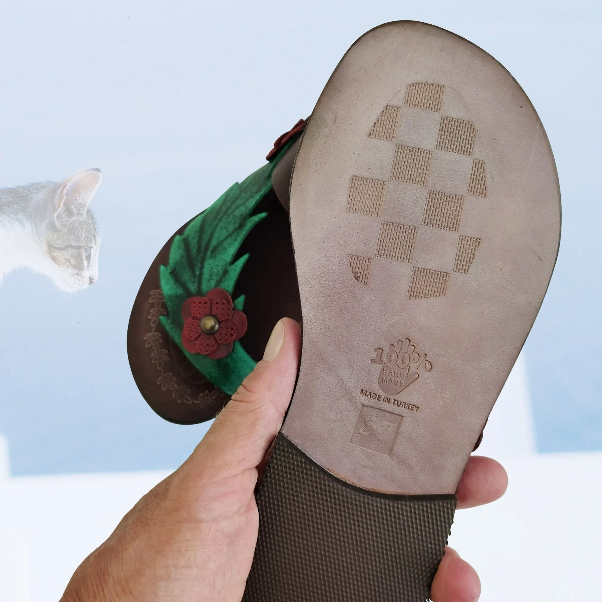 Walkway Flip Flops Handcrafted Vegetal Leather Women Sandals-Life Style Shoes-Gift Espadrilles Fashion Footwear-Flip Flop