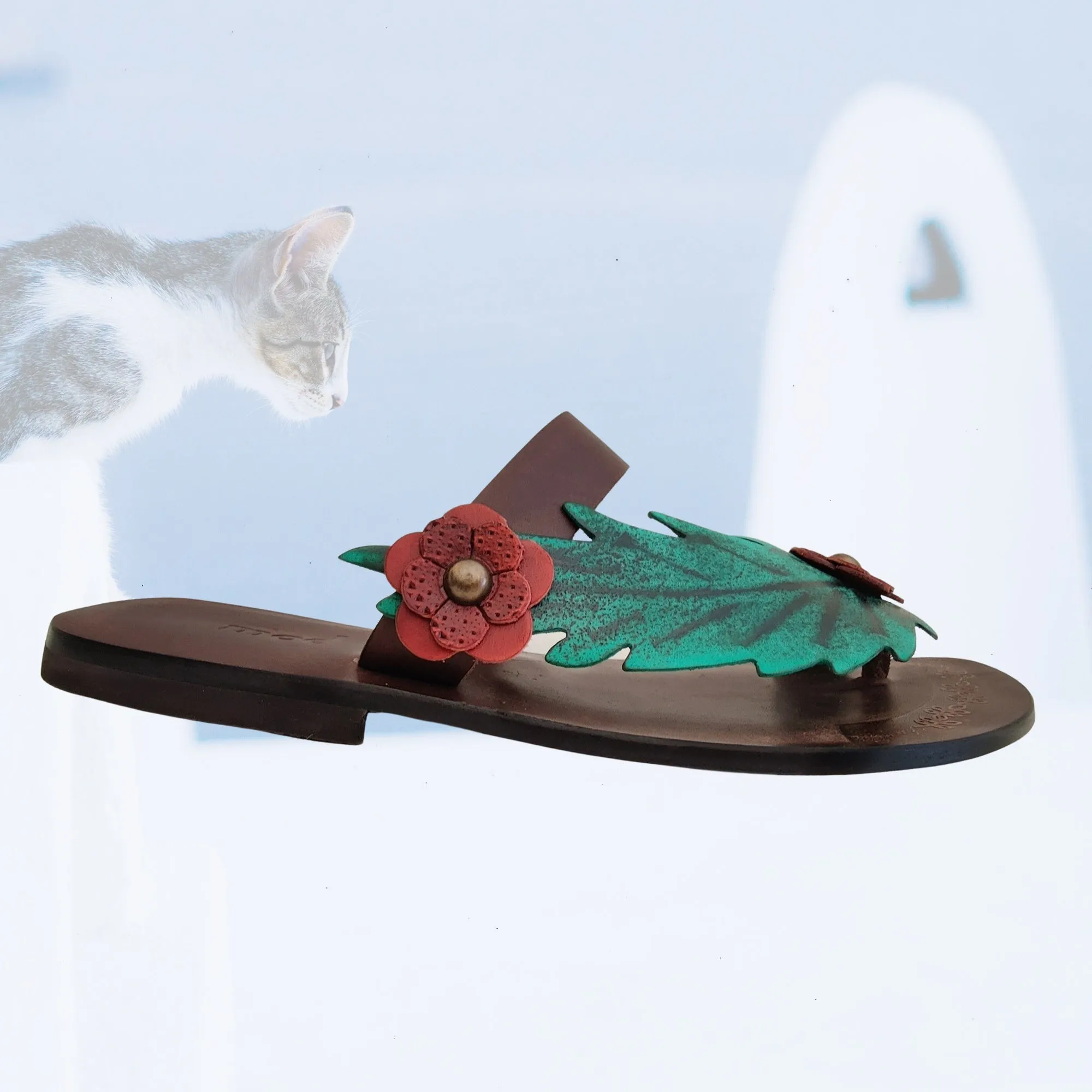 Soft Foam Flip Flops Handcrafted Vegetal Leather Women Sandals-Life Style Shoes-Gift Espadrilles Fashion Footwear-Flip Flop