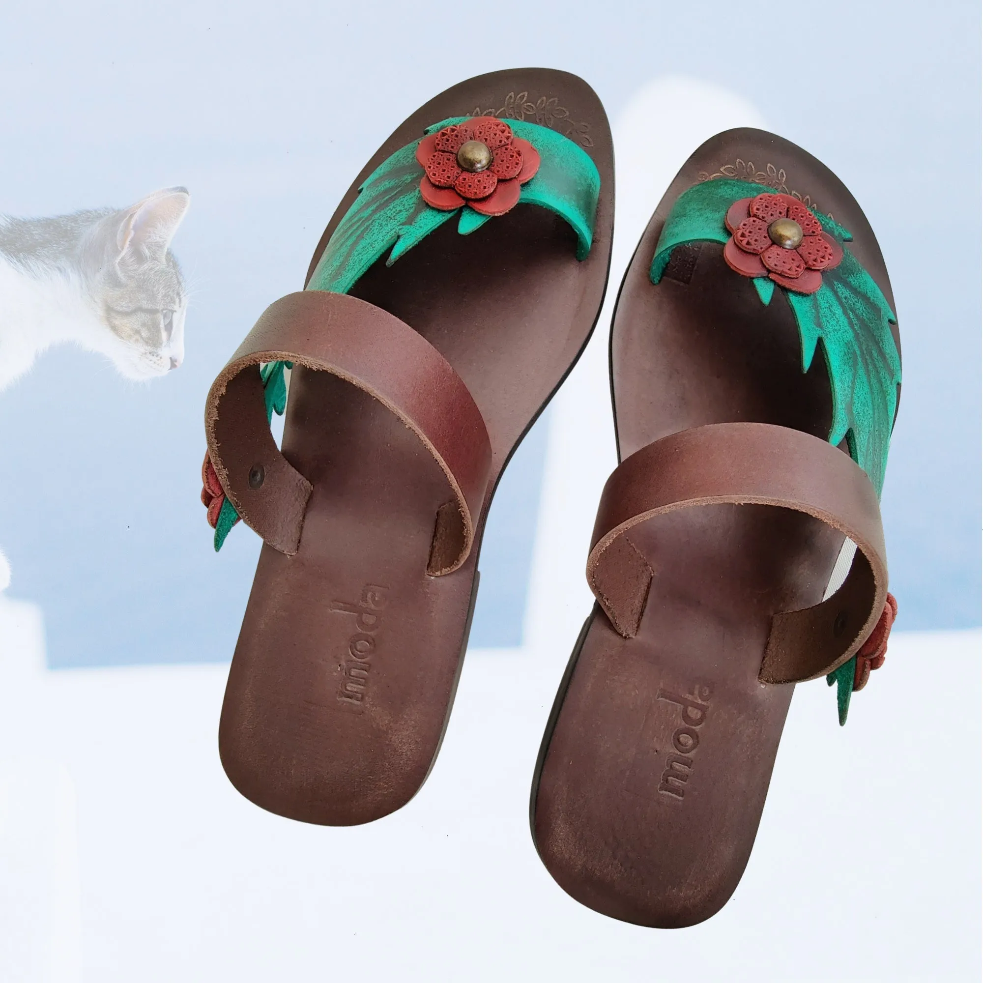 Asadi Flip Flops Handcrafted Vegetal Leather Women Sandals-Life Style Shoes-Gift Espadrilles Fashion Footwear-Flip Flop