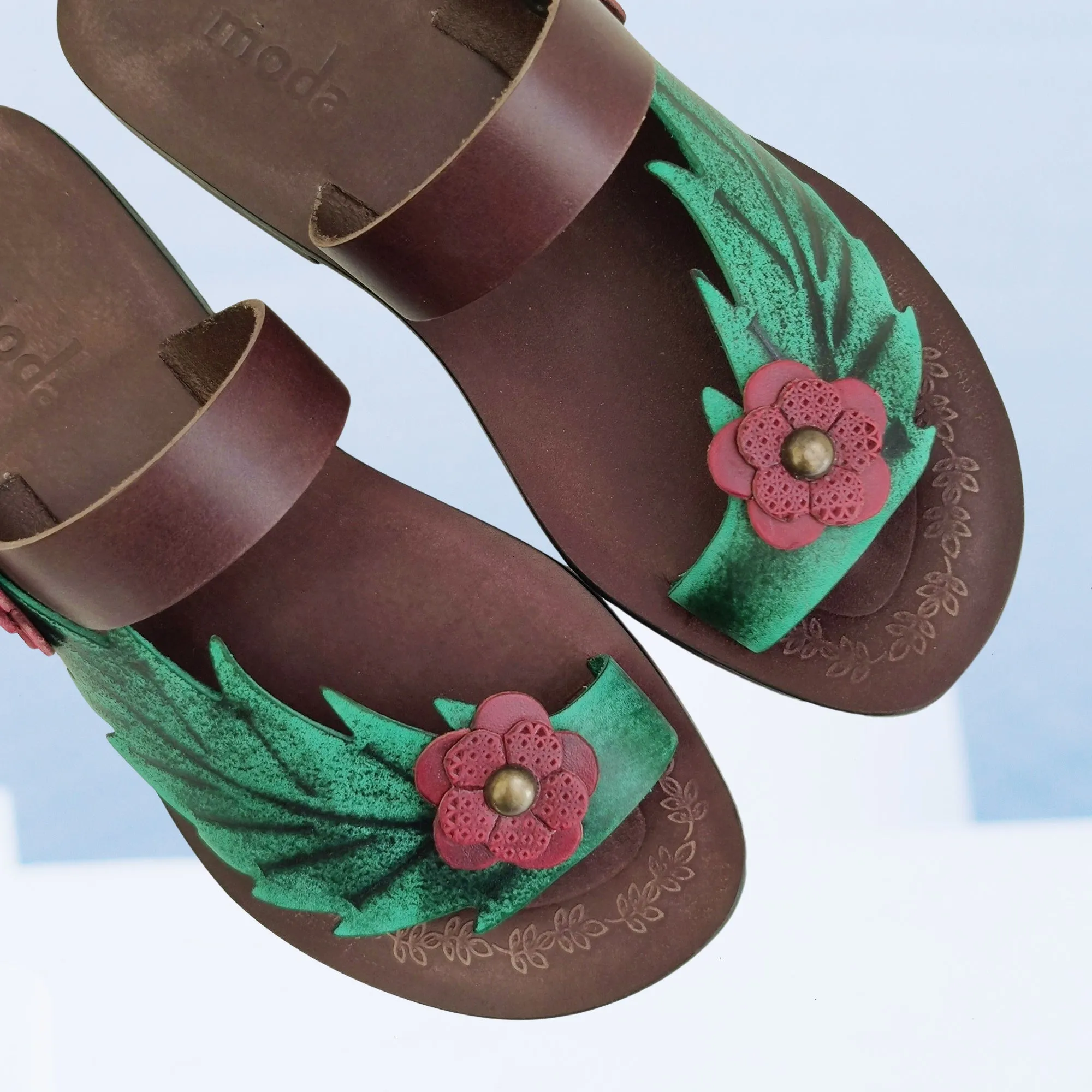 Handcrafted Vegetal Leather Women Sandals-Life Style Shoes-Gift Espadrilles Fashion Footwear-Flip Flop Gq Flip Flops