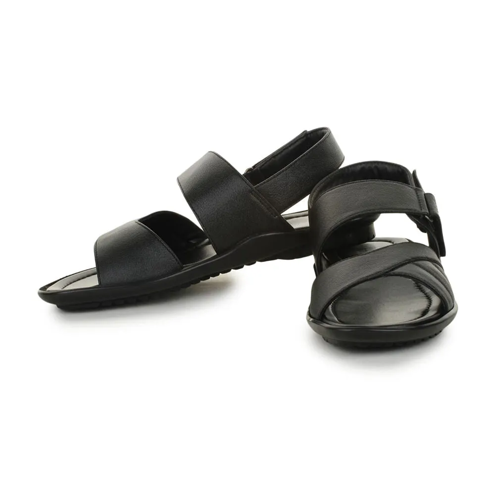 Coolers Formal (Black) Sandals For Men LAF-202 By Liberty Fluffy Cow Slippers