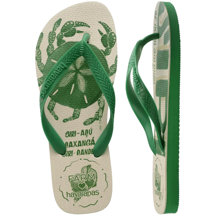 2 Flip Flops Havaianas X Farm Rio Crab Flip Flops
