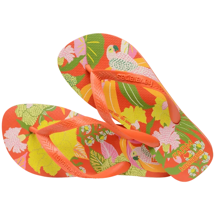 Brand Flip Flops Havaianas X Farm Rio Neon Florals Flip Flops
