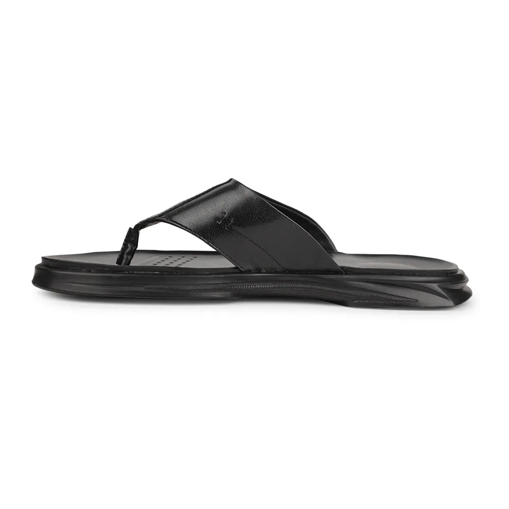 Healers Black Casual Slipper For Men CAMMRY By Liberty Suede And Shearling Slippers