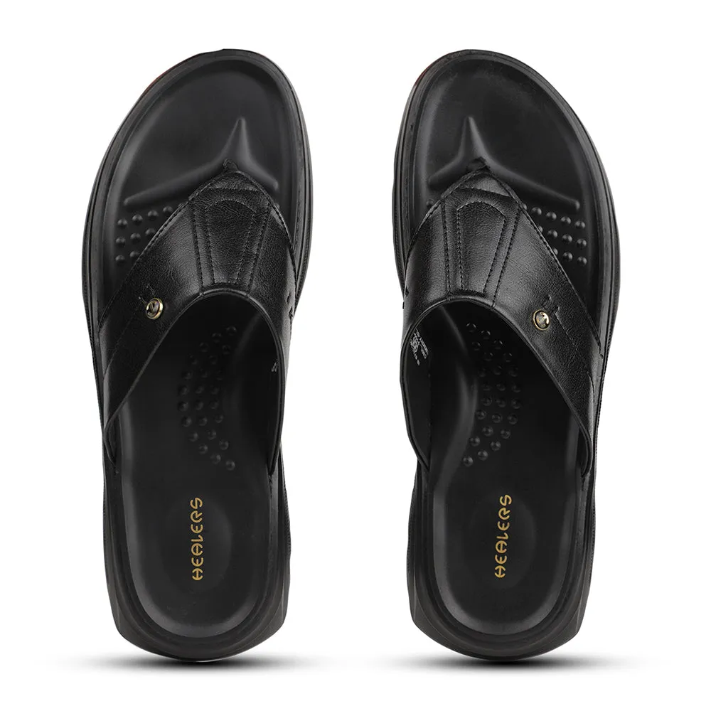 Plantar Fasciitis Indoor Slippers Healers Black Casual Slipper For Men CAMMRY By Liberty